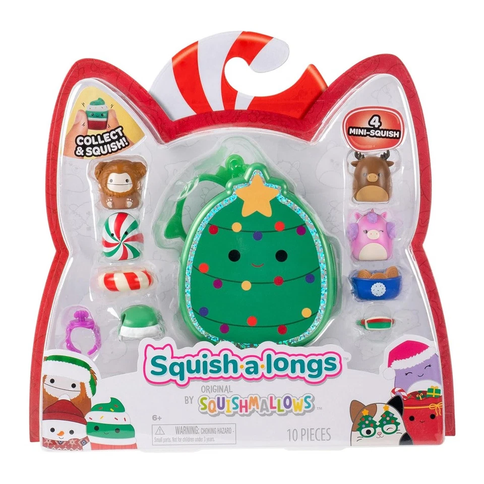 Squishmallows Squish-a-longs Christmas Holiday Clip-a-longs 4-Pack (Style 2)