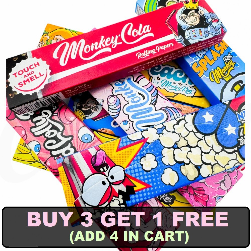 Monkey King Rolling Papers King Size Touch & Smell W Tips Connoisseurs Mix 