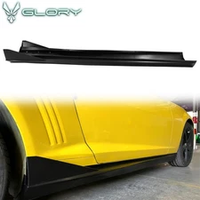 Fits 10-15 Chevy Camaro Side Skirts IKON V3 Style Rocker Panel Matte Black PP
