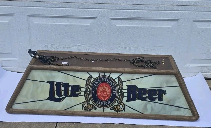 Pool Table Bar Light In Collectible Miller Signs & Tins for sale