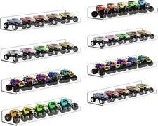 8 Pack Clear Acrylic Wall Shelves 15" Floating Display Racks for Figures, Toy Ca