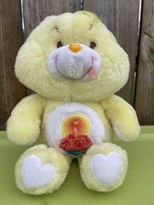 Vintage 1983 Kenner Yellow Care Bears Birthday Bear Plush Toy 13" Stuffed Animal