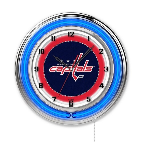 NHL - Washington Capitals Double Neon Ring, Logo Clock Hockey Team Logo - Picture 8 of 9