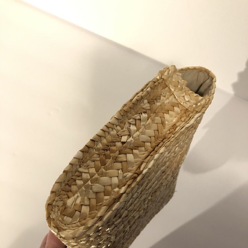 EWC European Wax Center Woven Style Clutch/Beutel Druckknopfverschluss Neu ohne Etikett beige Coastal - Bild 8 von 12