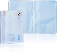 Plastic Wallet Insert Credit Card Holder Transparent (10 Page 20 Slots, 1 Pack)