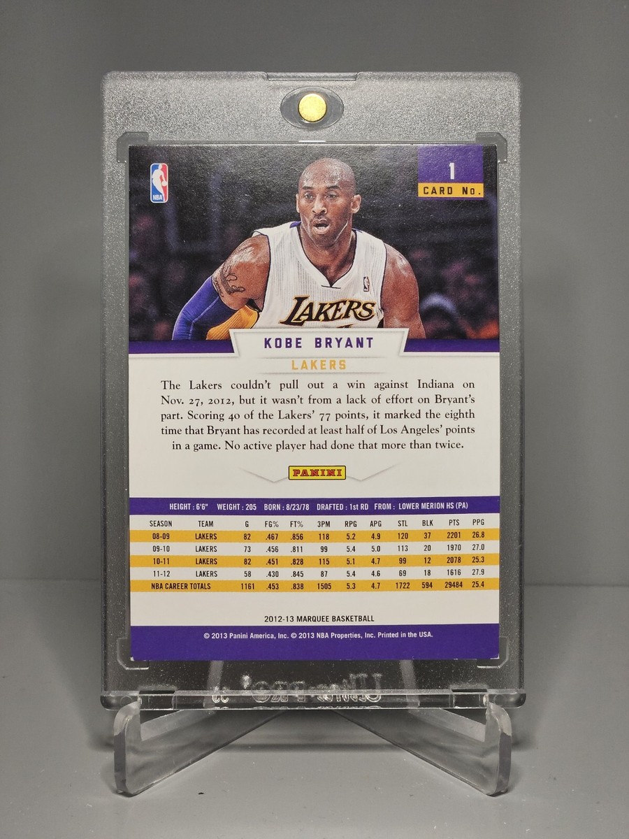 2012-13 Panini Marquee #1 Kobe Bryant Holo Foil Lakers | eBay
