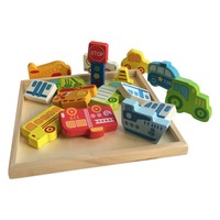 Chunky Wooden Jigsaw Puzzle Set And Play Pieces With Wooden Assembly Tray - P... on sale Chunky Wooden Jigsaw Puzzle Set And Play Pieces With Wooden Assembly Tray - P... on sale