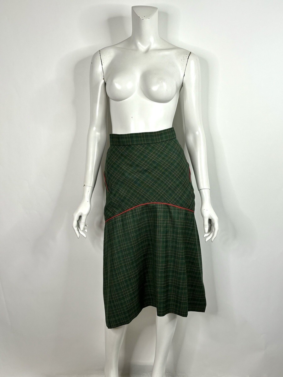 Vtg NEW VIVIENNE WESTWOOD GREEN RED PIPING SKIRT 40 S | eBay