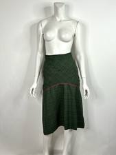Vtg NEW VIVIENNE WESTWOOD GREEN RED PIPING SKIRT 40 S