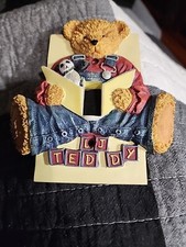 Vintage Teddy Bear Light Switch Cover Plate Kiddie Nursery Kids Bedroom Decor