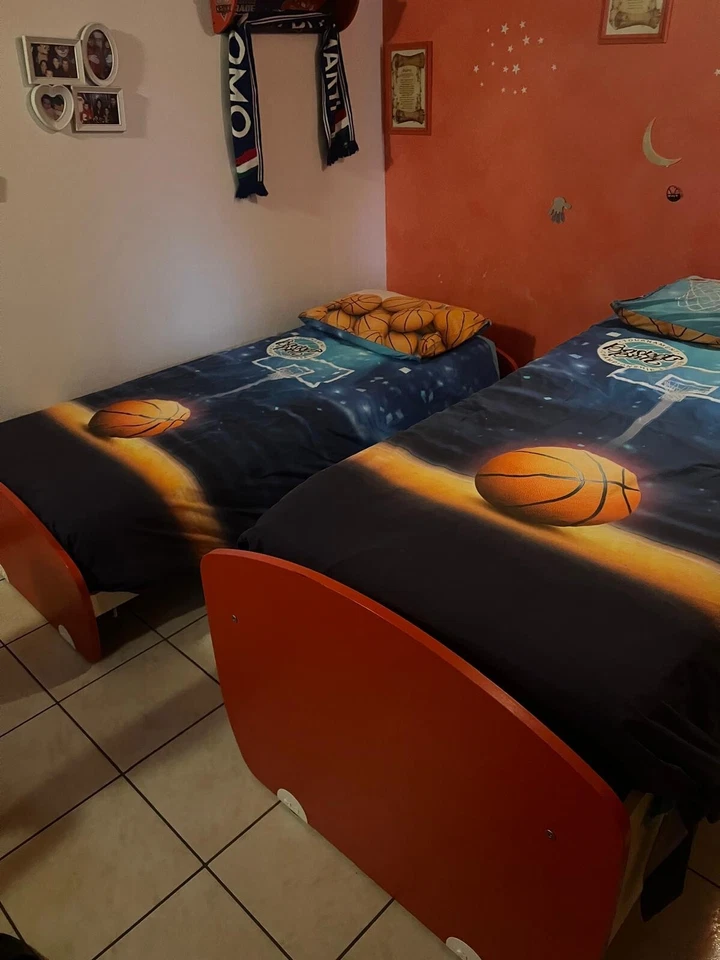 Letto semi castello rosso e bianco  - Immagine 4 di 4