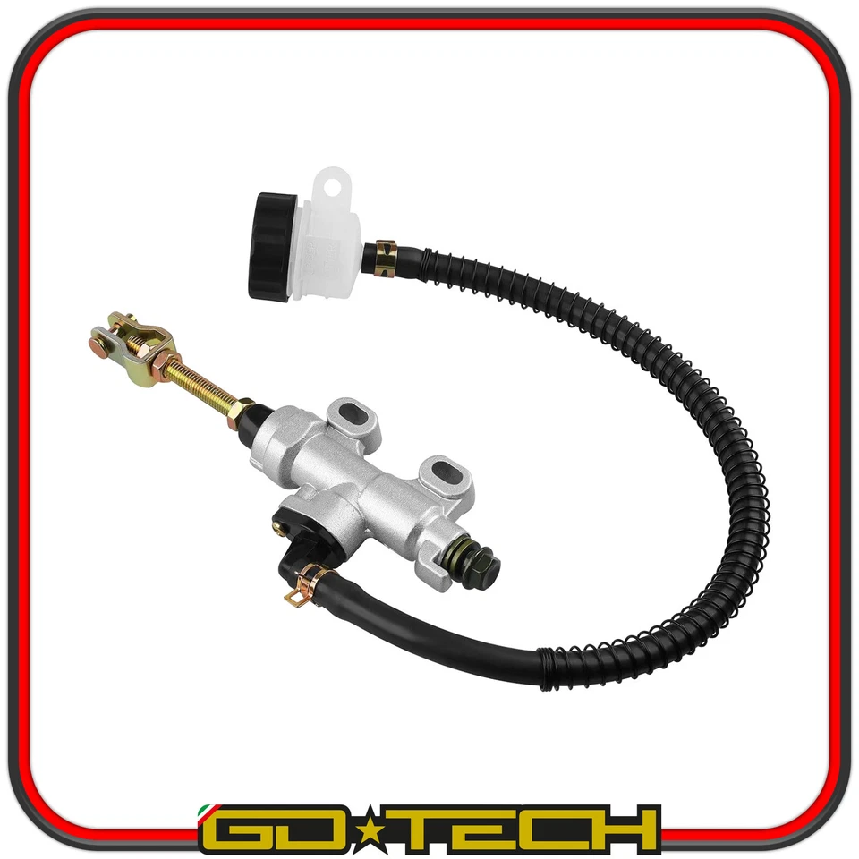 POMPA FRENO POSTERIORE MOTO CROSS ENDURO MOTARD Argento UNIVERSALE con SERBATOIO - Immagine 2 di 4