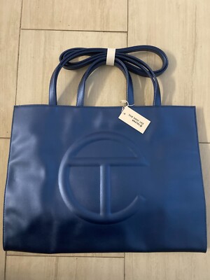 Telfar Large Navy Shopping Bag Brand New 100% Authentic-In Hand- Ready to Ship