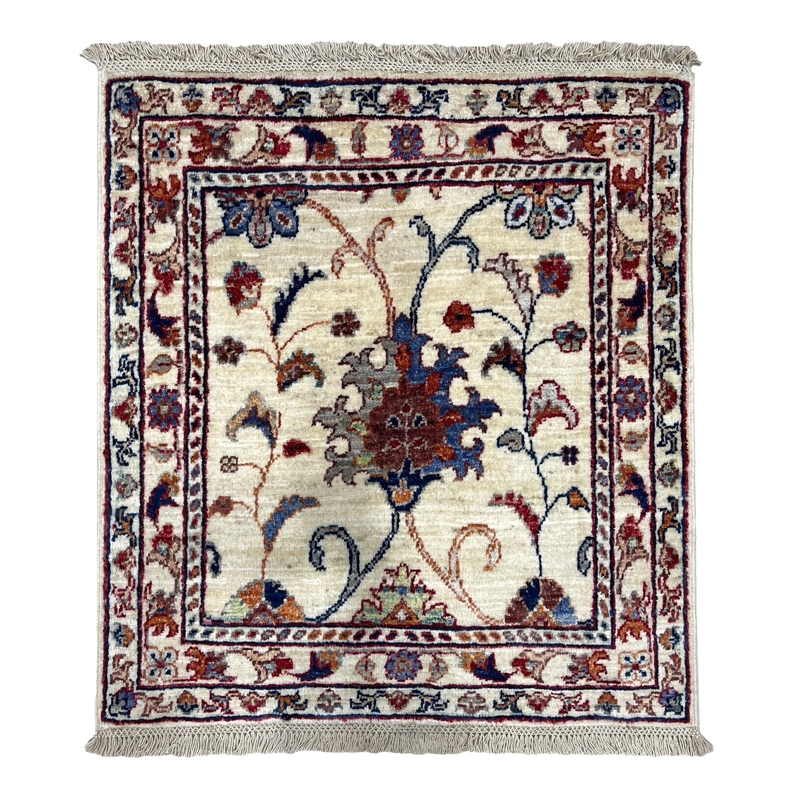 Blanco Floral Alfombras y Tapetes antiguos