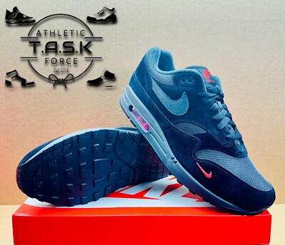 NEW Nike Air Max 1 Black Anthracite Red ''BRED 2.0'' FV6910-001 Mens Sz 11.5