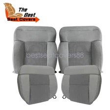 For 2004-2006 Ford F-150 XLT Driver & Passenger Bottom+Top Cloth Seat Cover Gray