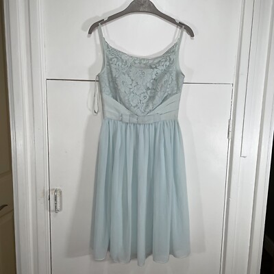 Ted Baker Dress Mint Green Lace Bow Fit Flare  Bridesmaid Wedding Size 1 UK8 NWT