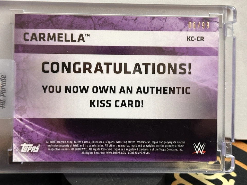 Tarjeta de beso 2018 Topps WWE Women's Division Carmella #KCCR/99 Foto 2 de 2