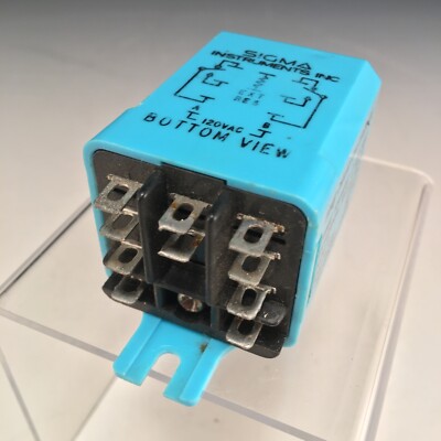 Rare Vintage SIGMA Instruments Inc. 222br060-120AC 2P2T relay blue