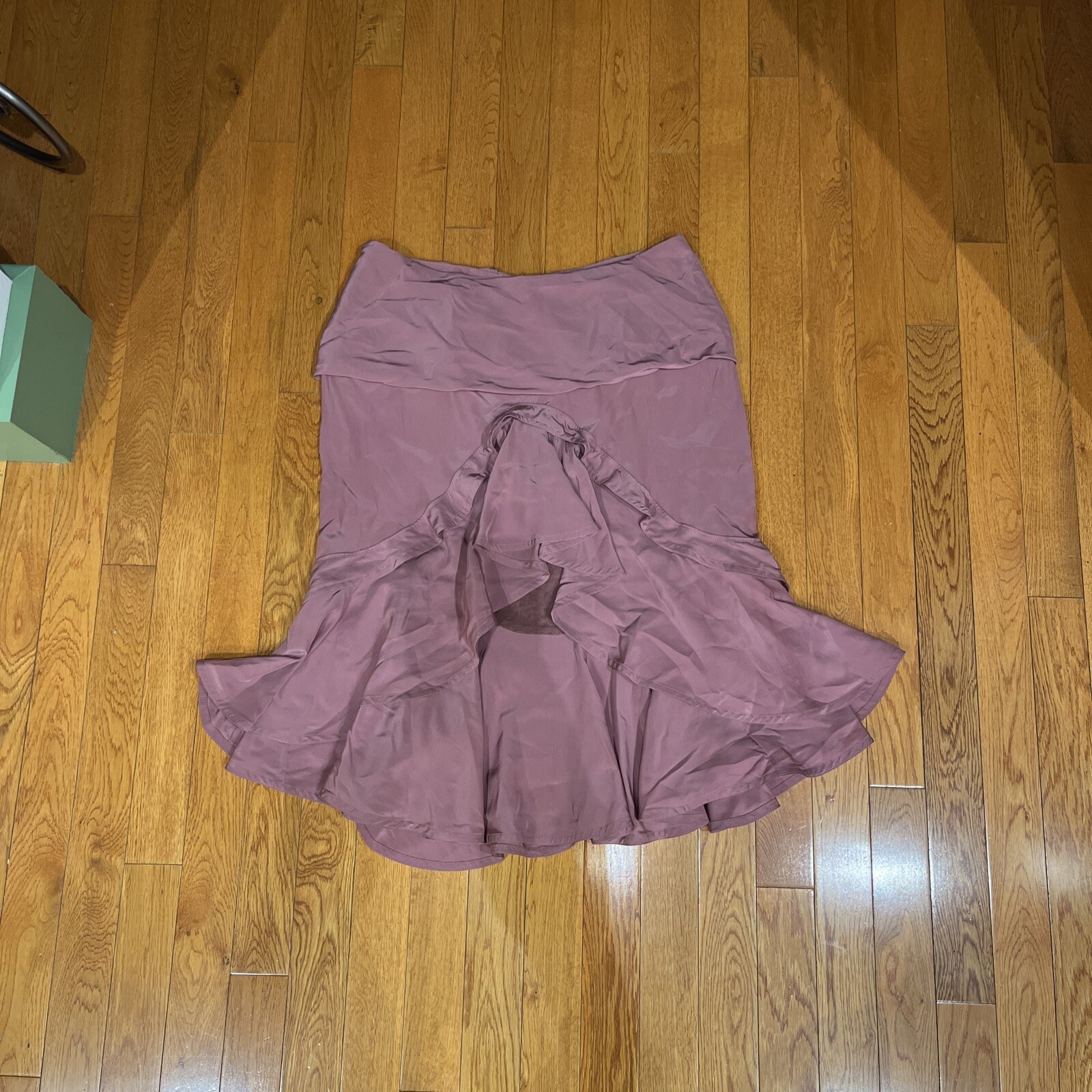 ICONICO!!! GONNA TOM FORD YVES SAINT LAURENT AUTUNNO 2003 ROSA POLVEROSA SETA ARRICCIATA