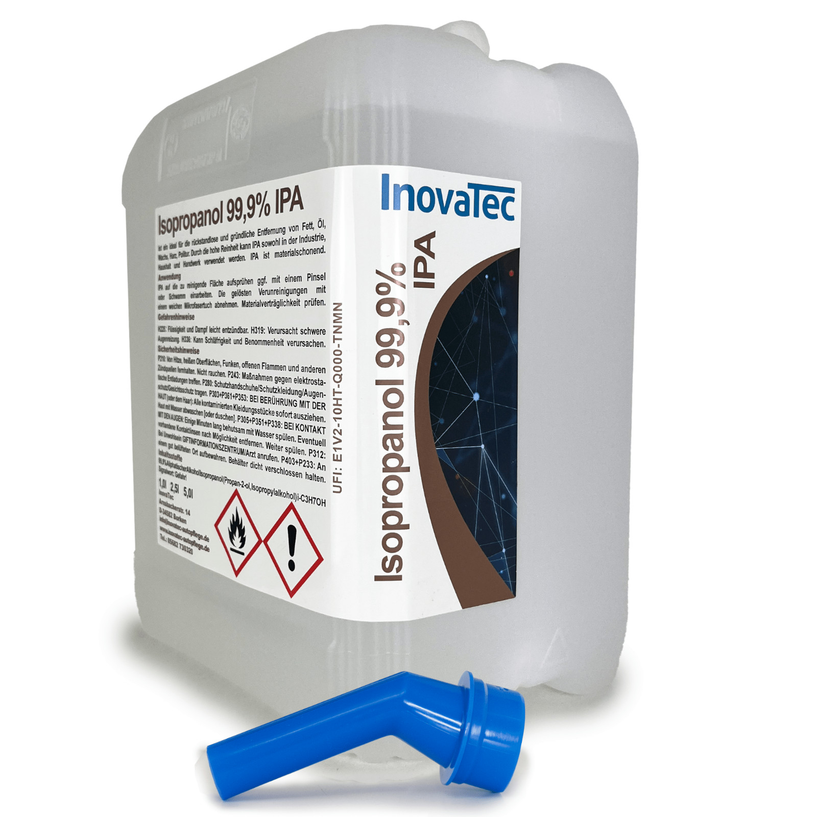 Isopropanol Isopropylalkohol IPA 99,9% 5,0Liter Ausgießer INOVATEC