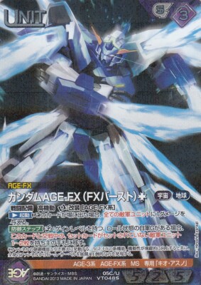 Purple Gundam Age-Fx Burst Holo Parallel Rare / Gundam War Card