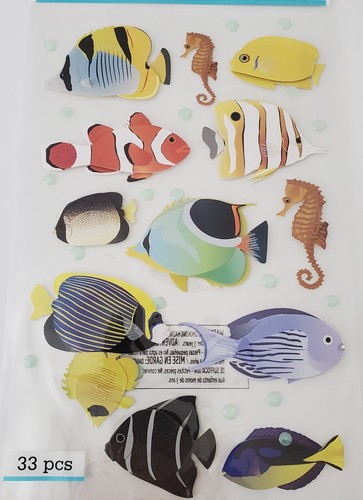 NEW Martha Stewart Crafts - TROPICAL FISH Stickers, 33 Pieces - Picture 2 of 3