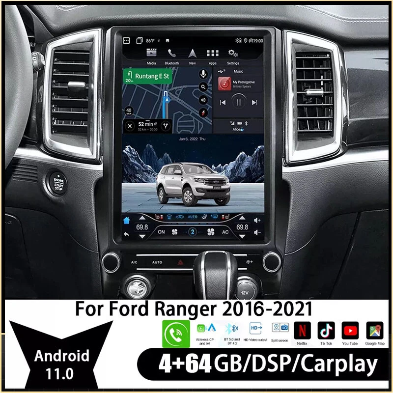 Radio GPS Navegación Coche 12.1" Estilo Tesla Android 11 Para Ford Ranger 2016-2021 Foto 3 de 4