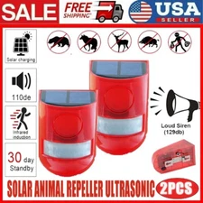 Solar Alarm LED Light Solar Strobe Light Wireless Motion Sensor Detector Outdoor