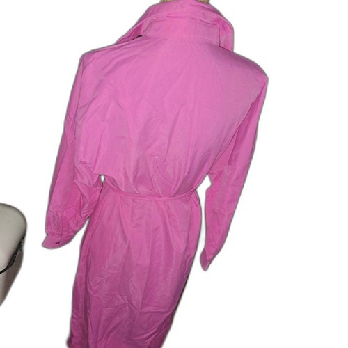 Nuovo con scatola - Abito camicia donna elegante mezza lunghezza - rosa, manica lunga, cravatta davanti S-M - Foto 5 di 7