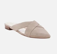 Sole Society Roselda Taupe Suede Leather Slip-On Mule / Flat Womens 8.5 MSRP $89