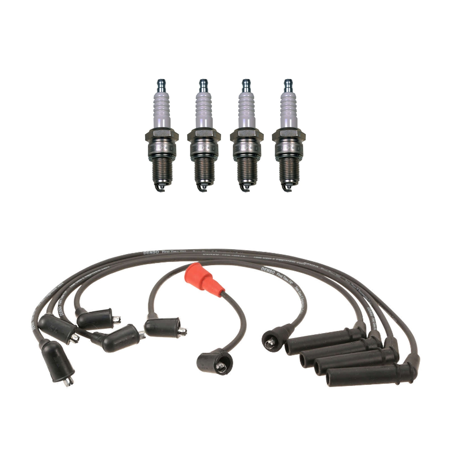 Denso Wire Set 7mm  4 U-Groove Spark Plugs .032 Kit For Mitsubishi Galant 2.0L