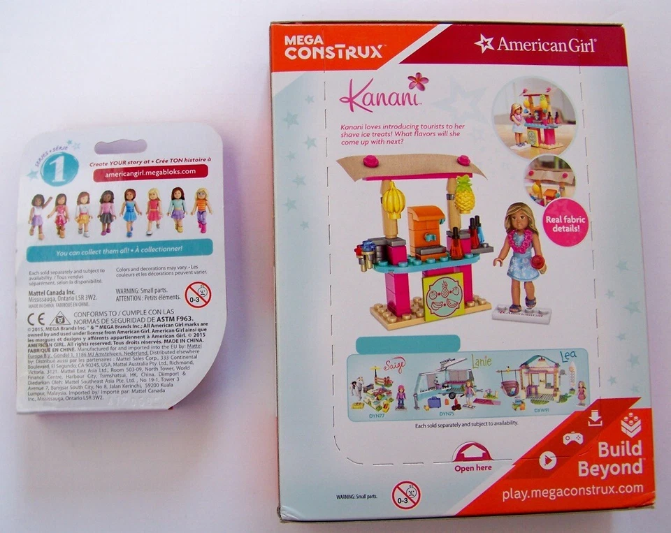Mega Construx 美国女孩 Kanani 剃须冰零食 + 系列 1 迷你人偶 全新 — 第 2/2 张图片