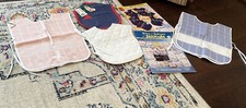 Lot of 4 Cross Stitch Baby Bibs with 1 Book and 1 Leaflet