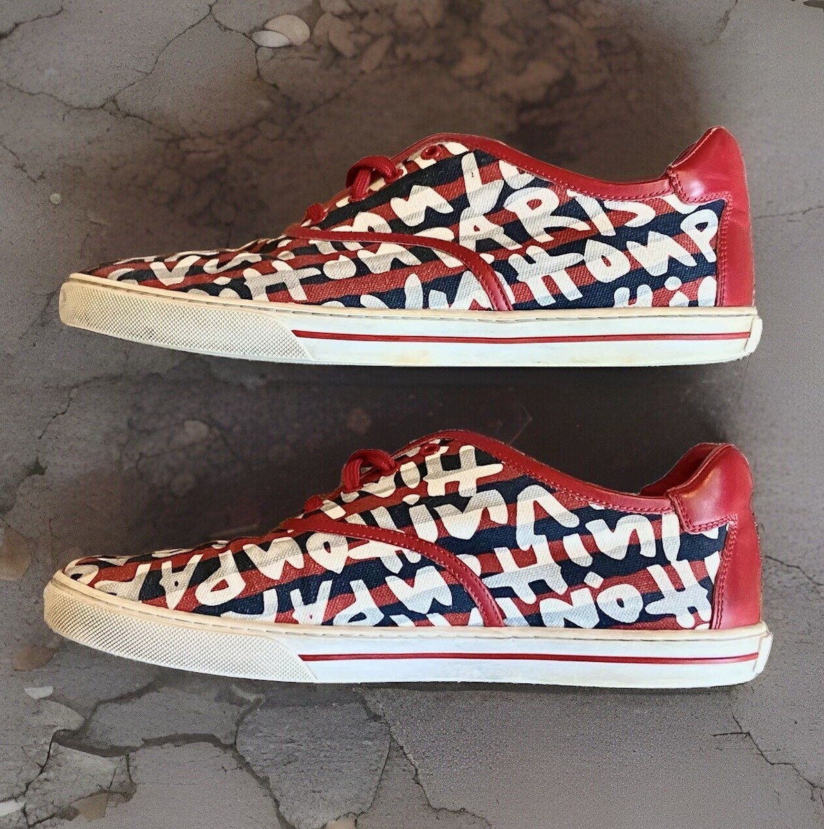 LOUIS VUITTON x STEPHEN SPROUSE⚡Graffiti logo print low top