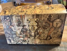 Anton Pieck Vintage wooden Trunk decoupage Jewelry Box