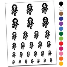 Cute Schoolgirl with Pigtails Temporary Tattoo Water Resistant Set