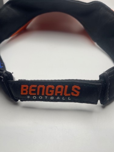 Vtg 2000s Cincinnati Bengals Visor Hat Cap Reebok On Field NFL No Huddle Flames - Picture 2 of 5