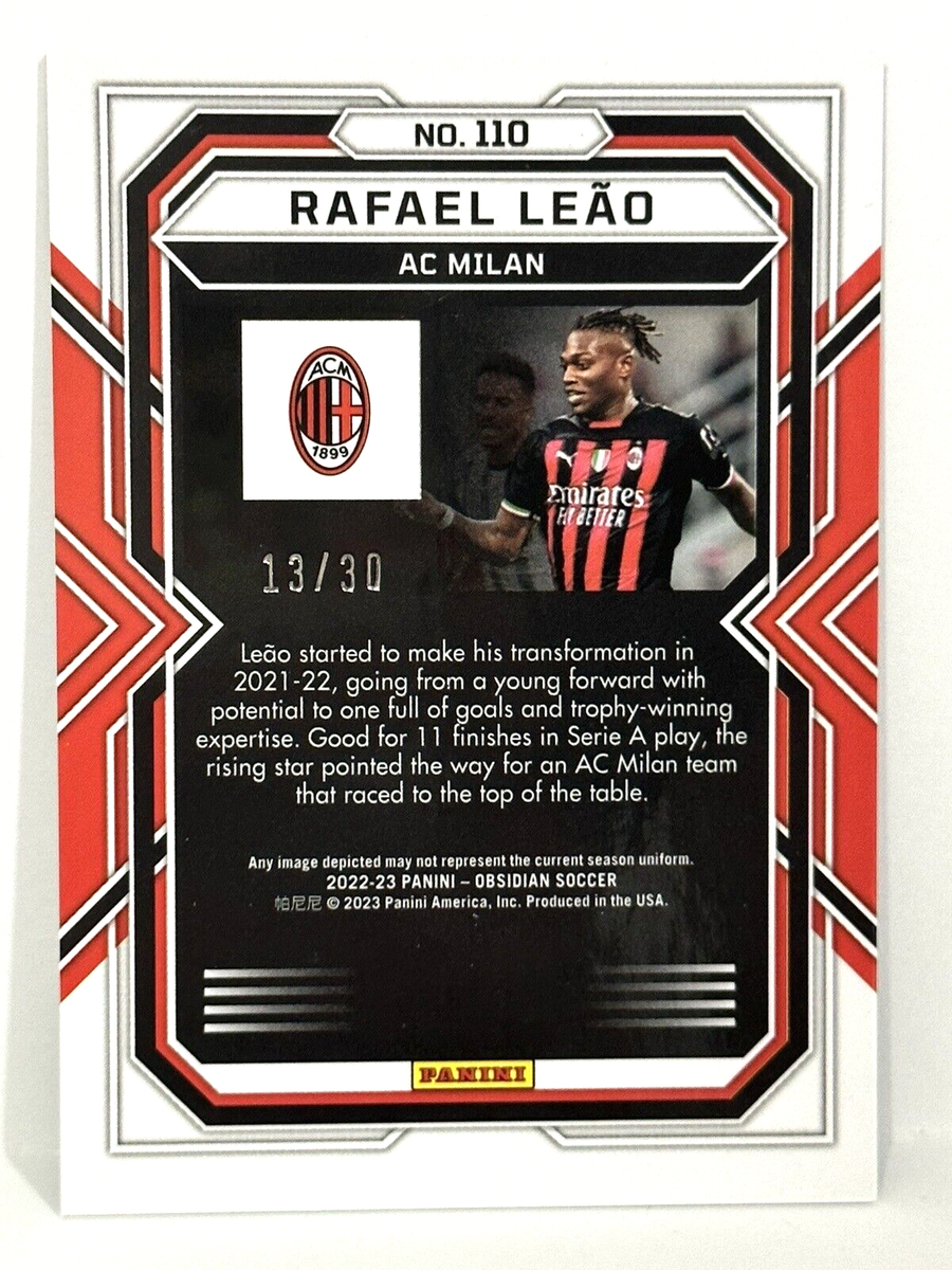 2022-23 Panini Obsidian Soccer AC Milan Rafael Leao Red Pulsar
