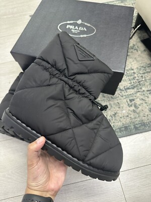 PRADA Milano Blow Padded Boot | Schwarz | Größe UK8 US9 EU42 Nylon Winter UVP 990 