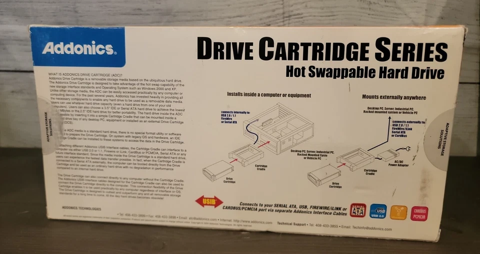 Addonics Diamond ExDrive Hard Drive Kit Drive Cartridge Series DSAEDEU NIB  - Image 2 of 3