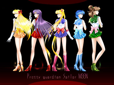 Anime girls sailor moon mercury mars jupiter venus Playmat Game Mat Desk