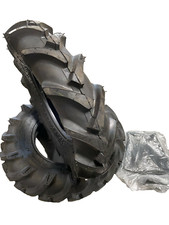 🚜 TWO 9.5x16 R1 6 PLY Bar Lug Tractor Tires w/ Tubes Fits John Deere 🌾