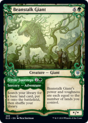 Throne of Eldraine - Beanstalk Giant // Fertile Footsteps - Foil - Showcase