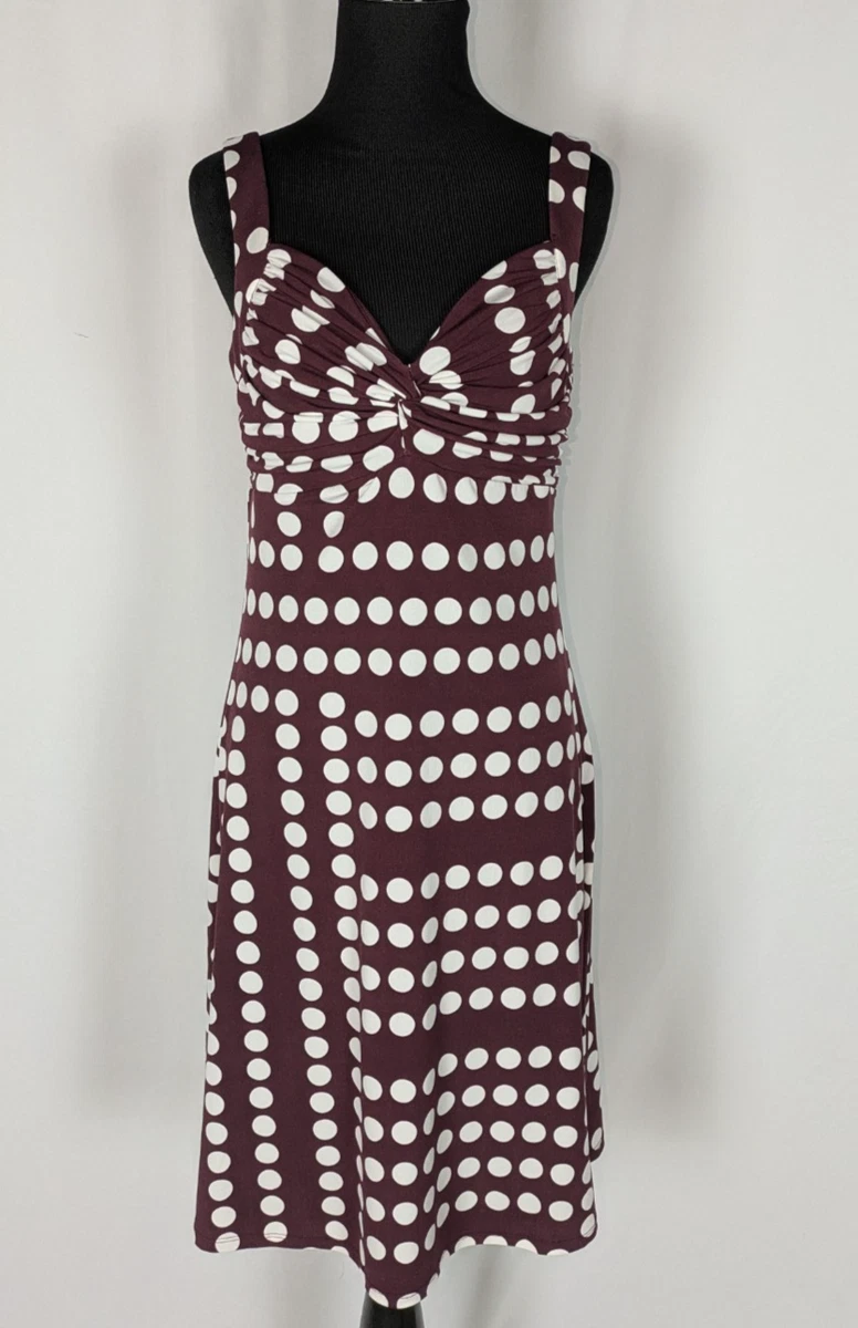 brown polka dot dress white house black market White House Black Market | Dresses | Whbm Chocolate Polka Dot Dress Brown And White Size