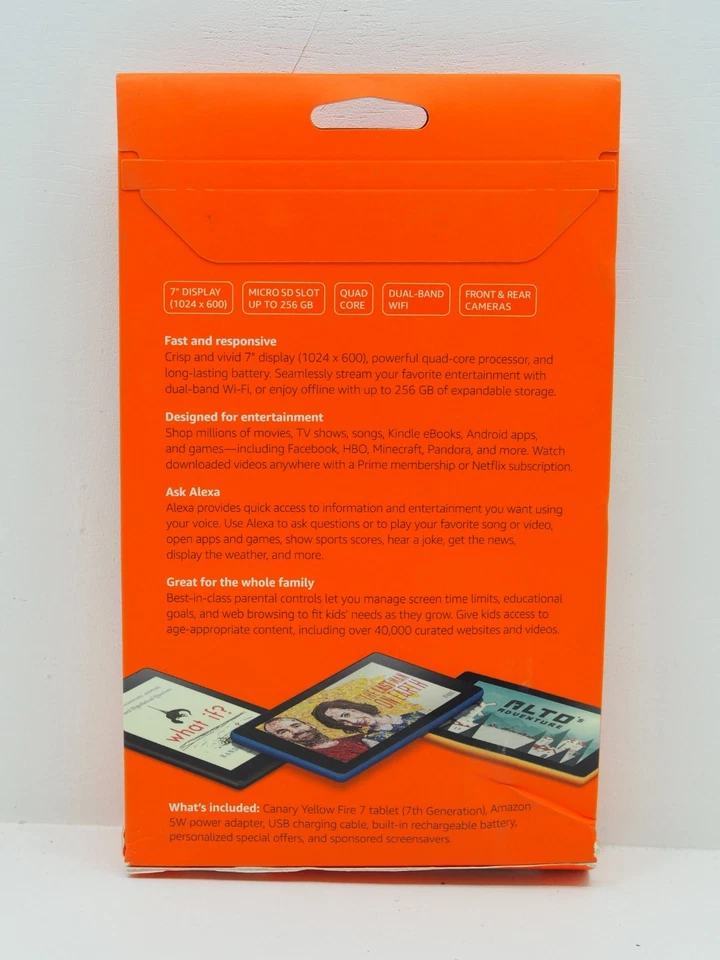 Amazon Fire 7 w/ Alexa 7th Gen 16 GB Wi-Fi, 7" Tablet Canary Yellow New Sealed - Image 2 of 4