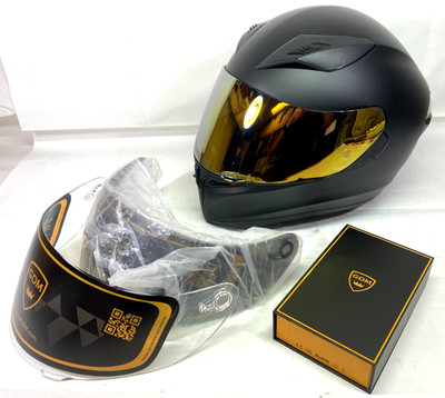 GDM Ghost Full Face Motorcycle Helmet w/Bluetooth Headset & 3 Shields - M - NEW