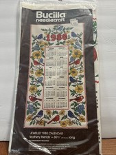 Vintage Bucilla Needlecraft Sequined Calendar Kit 1980 Feathery Friends 3565