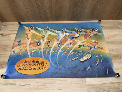 VTG 1975 Levi Strauss & Co. / Levi's Above Them All Store Advertising Poster