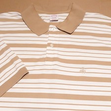 Brooks Brothers Original Fit Performance Polo Shirt Men's XL Gold Striped Cotton
